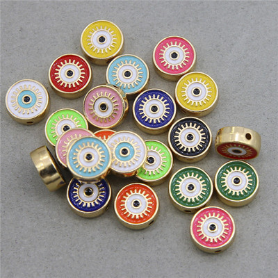 Hulgimüük 6mm 8mm 10mm 12mm sinine ümmargune südamekujuline lame vahehelmed maagilised silmahelmed triibuline metall ehete jaoks mak