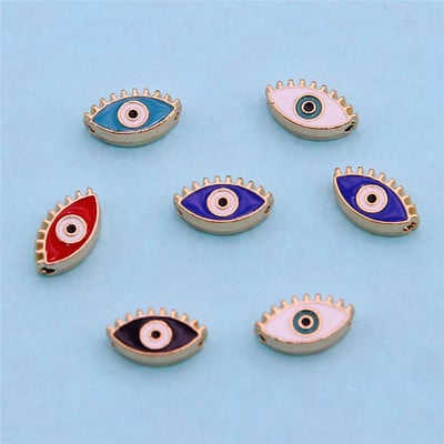 Hulgimüük 6mm 8mm 10mm 12mm sinine ümmargune südamekujuline lame vahehelmed maagilised silmahelmed triibuline metall ehete jaoks mak