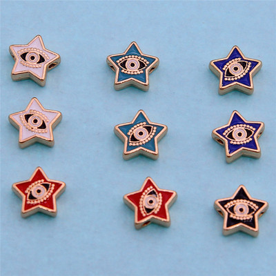 Hulgimüük 6mm 8mm 10mm 12mm sinine ümmargune südamekujuline lame vahehelmed maagilised silmahelmed triibuline metall ehete jaoks mak