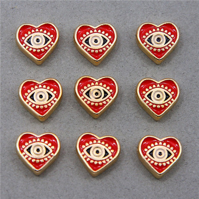 Hulgimüük 6mm 8mm 10mm 12mm sinine ümmargune südamekujuline lame vahehelmed maagilised silmahelmed triibuline metall ehete jaoks mak