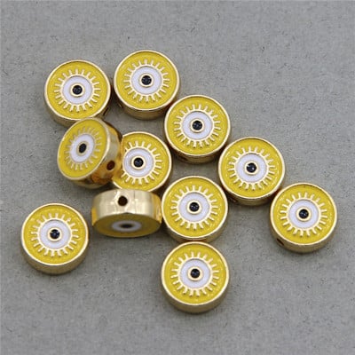 Hulgimüük 6mm 8mm 10mm 12mm sinine ümmargune südamekujuline lame vahehelmed maagilised silmahelmed triibuline metall ehete jaoks mak