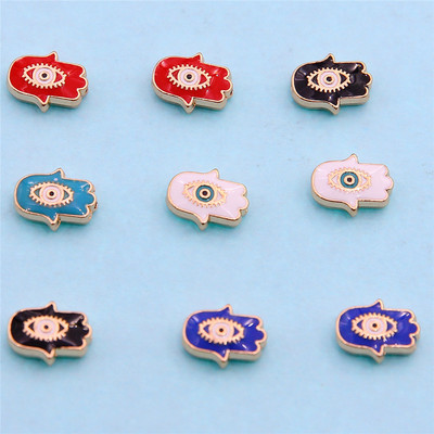 Hulgimüük 6mm 8mm 10mm 12mm sinine ümmargune südamekujuline lame vahehelmed maagilised silmahelmed triibuline metall ehete jaoks mak