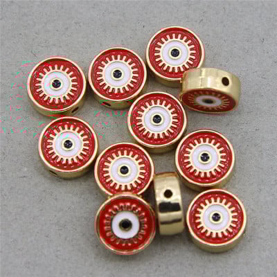 Hulgimüük 6mm 8mm 10mm 12mm sinine ümmargune südamekujuline lame vahehelmed maagilised silmahelmed triibuline metall ehete jaoks mak