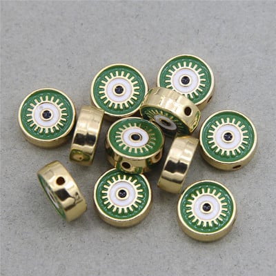 Hulgimüük 6mm 8mm 10mm 12mm sinine ümmargune südamekujuline lame vahehelmed maagilised silmahelmed triibuline metall ehete jaoks mak