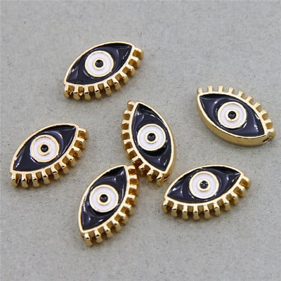 Hulgimüük 6mm 8mm 10mm 12mm sinine ümmargune südamekujuline lame vahehelmed maagilised silmahelmed triibuline metall ehete jaoks mak