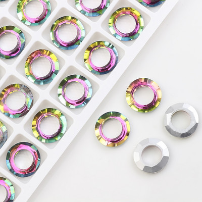 Suure auguga kristallist ümmargune ümmargune 8/10/14 MM AB vaheklaas, lamedad helmed naistele Ehete valmistamine DIY tarvikute hulgimüük kaelakee