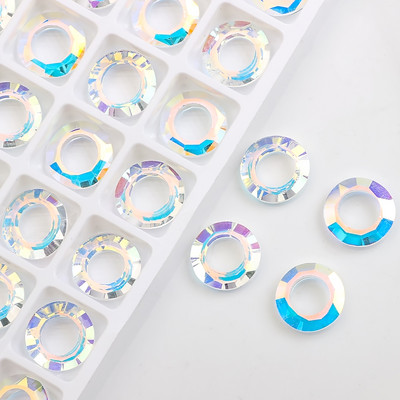 Suure auguga kristallist ümmargune ümmargune 8/10/14 MM AB vaheklaas, lamedad helmed naistele Ehete valmistamine DIY tarvikute hulgimüük kaelakee