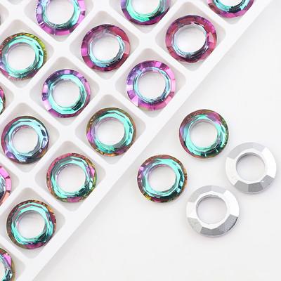 Suure auguga kristallist ümmargune ümmargune 8/10/14 MM AB vaheklaas, lamedad helmed naistele Ehete valmistamine DIY tarvikute hulgimüük kaelakee