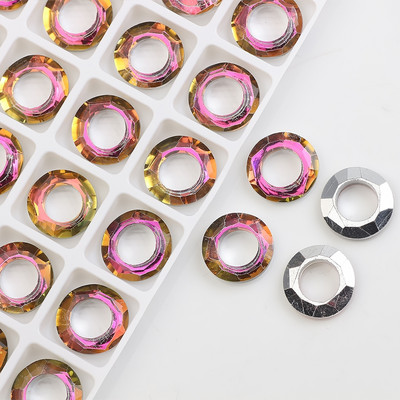 Suure auguga kristallist ümmargune ümmargune 8/10/14 MM AB vaheklaas, lamedad helmed naistele Ehete valmistamine DIY tarvikute hulgimüük kaelakee