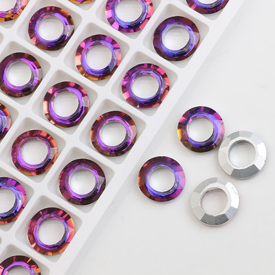 Suure auguga kristallist ümmargune ümmargune 8/10/14 MM AB vaheklaas, lamedad helmed naistele Ehete valmistamine DIY tarvikute hulgimüük kaelakee