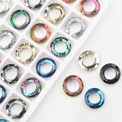 Suure auguga kristallist ümmargune ümmargune 8/10/14 MM AB vaheklaas, lamedad helmed naistele Ehete valmistamine DIY tarvikute hulgimüük kaelakee