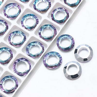 Suure auguga kristallist ümmargune ümmargune 8/10/14 MM AB vaheklaas, lamedad helmed naistele Ehete valmistamine DIY tarvikute hulgimüük kaelakee