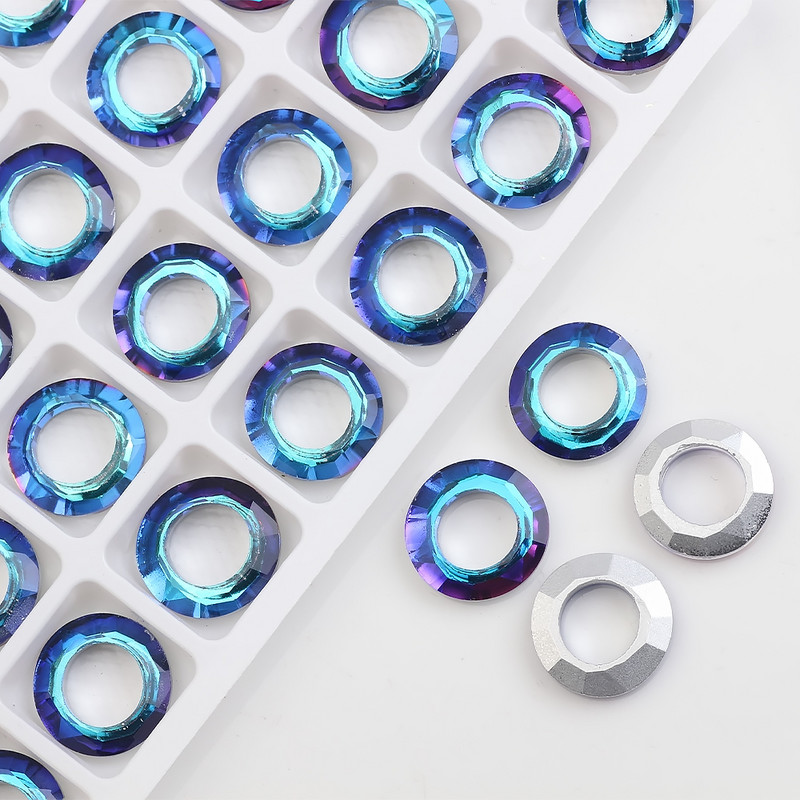 Suure auguga kristallist ümmargune ümmargune 8/10/14 MM AB vaheklaas, lamedad helmed naistele Ehete valmistamine DIY tarvikute hulgimüük kaelakee