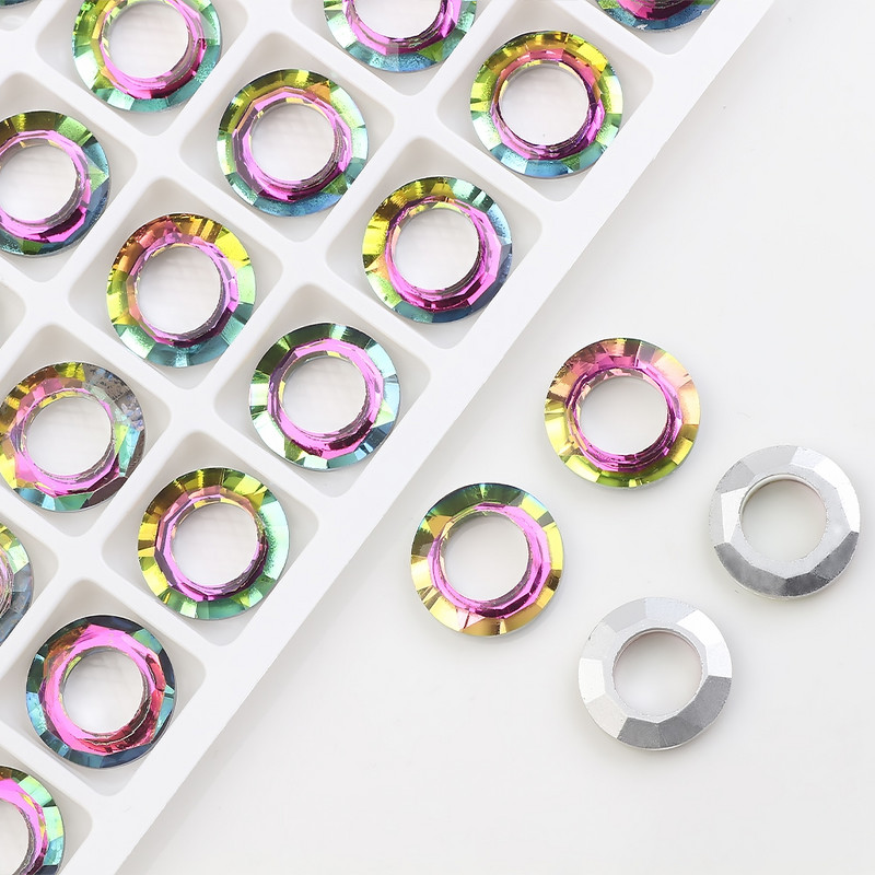 Suure auguga kristallist ümmargune ümmargune 8/10/14 MM AB vaheklaas, lamedad helmed naistele Ehete valmistamine DIY tarvikute hulgimüük kaelakee