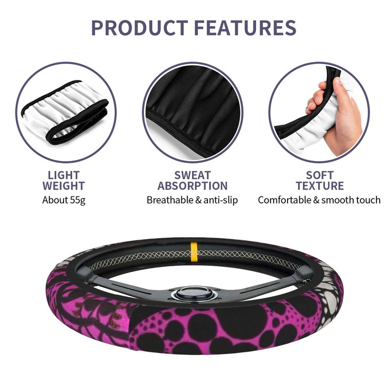 Yayoi Kusama auto rooliratta kate 37-38 violetne polka auto rooliratta kaitse auto sisekujunduse tarvikud