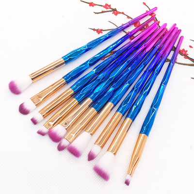 20 Unicorn Diamond Set četkica za šminku Četka za podlogu Rumenilo Mješovito sjenilo za oči Šminka za usne Ljepota Četkica za šminkanje za žene