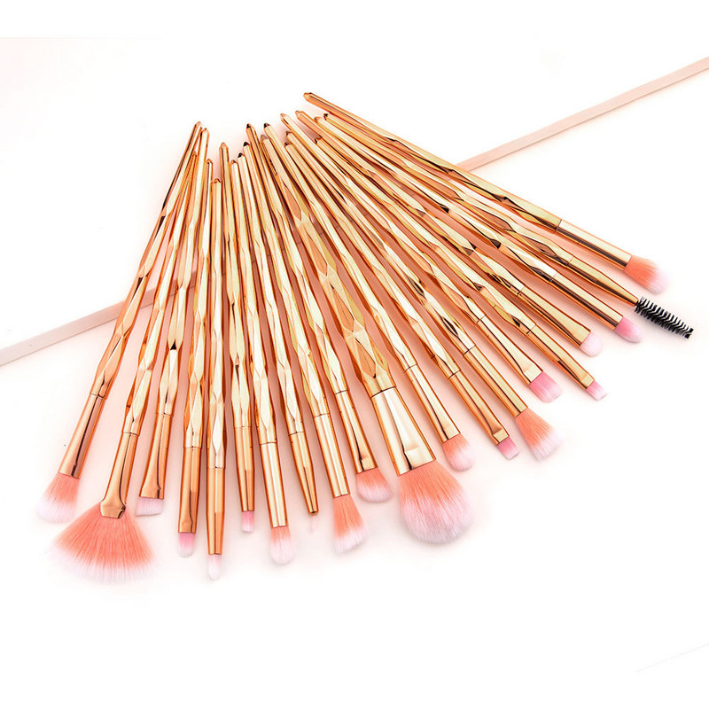 20 Unicorn Diamond Set četkica za šminku Četka za podlogu Rumenilo Mješovito sjenilo za oči Šminka za usne Ljepota Četkica za šminkanje za žene