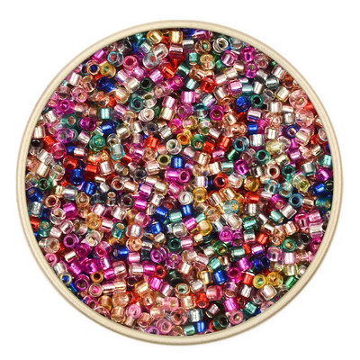 2mm 11/0 ühtlane lahtine toru hõbedane värv sees seemnehelmed Tšehhi klaashelmed käevõrud kaelakee sõrmus seemnehelmete valmistamine isetegemiseks