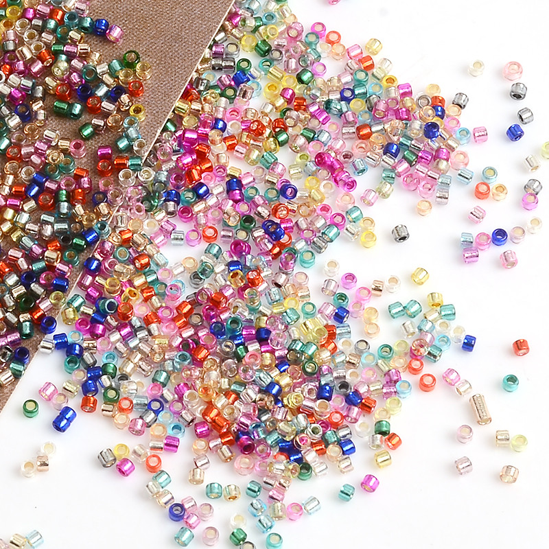 2mm 11/0 ühtlane lahtine toru hõbedane värv sees seemnehelmed Tšehhi klaashelmed käevõrud kaelakee sõrmus seemnehelmete valmistamine isetegemiseks