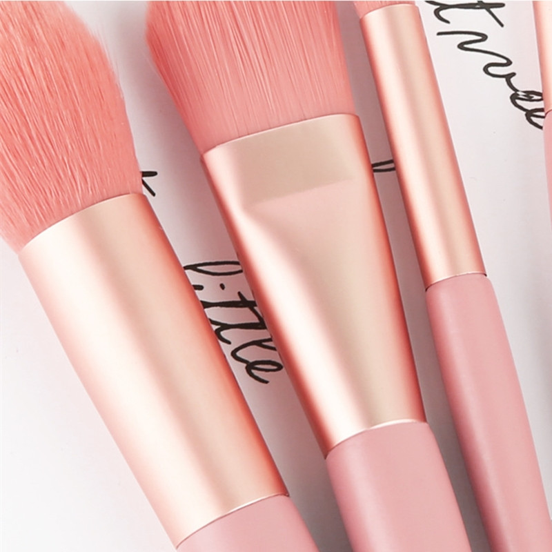 8 vnt./rinkinys Makiažo šepetėlių rinkinys Rožiniai Minkšti Sintetiniai Plaukai Kelioniniai makiažo šepetėlių rinkinys Daugiafunkciniai kosmetiniai makiažo šepetėliai