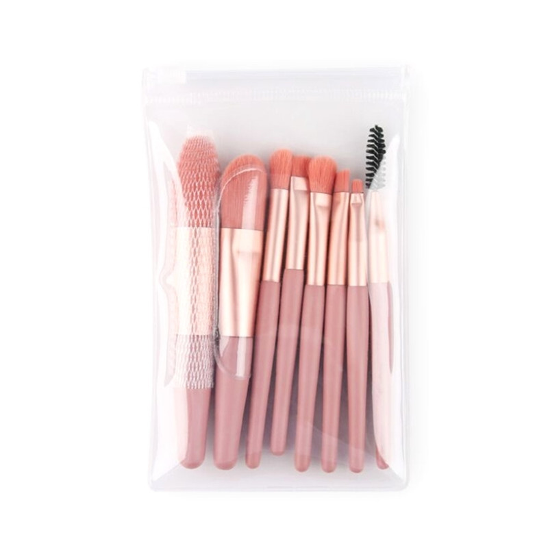 8 vnt./rinkinys Makiažo šepetėlių rinkinys Rožiniai Minkšti Sintetiniai Plaukai Kelioniniai makiažo šepetėlių rinkinys Daugiafunkciniai kosmetiniai makiažo šepetėliai