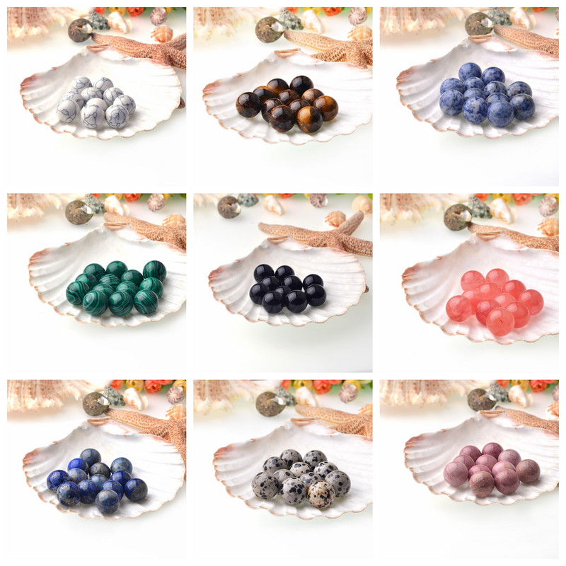 16 mm naturaalsest vääriskivist pallid, helmed isetegemiseks ehete valmistamiseks Ümmarguse kristallist kera ilma auguta tervendava tšakra võlu käevõru kaelakee