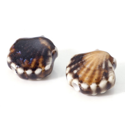 3D mitmevärvilised keraamilised helmed kestakujulised lahtised vahehelmed isetehtud kaelakee käevõrud naiste peoehted 12x11,5 mm, 10 tk