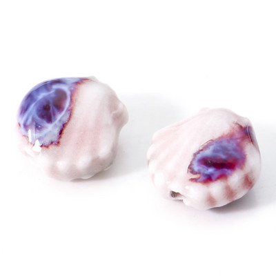 3D mitmevärvilised keraamilised helmed kestakujulised lahtised vahehelmed isetehtud kaelakee käevõrud naiste peoehted 12x11,5 mm, 10 tk