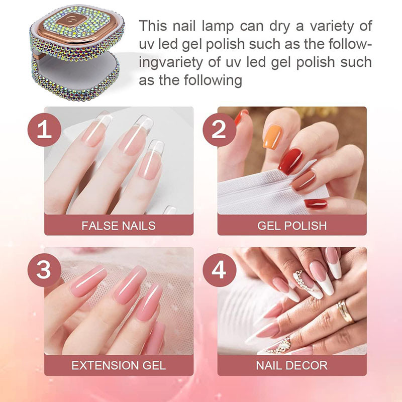 Mini UV LED lampa za nokte Dijamantna gel lampa za nokte Prijenosna USB UV svjetiljka za gelirane nokte Alati za sušenje noktiju Manikura secador