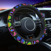 „Psychedelic Magic“ automobilio vairo dangtelis 38 cm „Grybai“ automatinis vairo apsaugas, tinkami automobilio modeliui skirti automobilio priedai