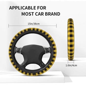 Κάλυμμα τιμονιού αυτοκινήτου 38 cm Κίτρινο καρό Universal Nodic Car-styling Πολύχρωμα αξεσουάρ αυτοκινήτου
