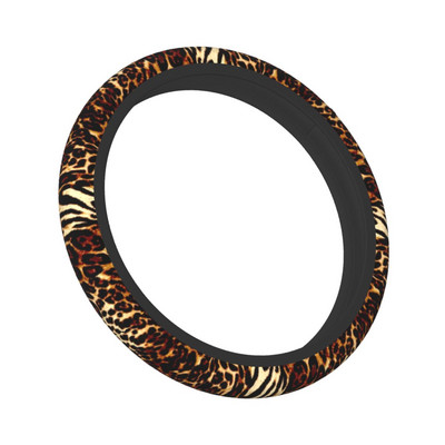 Leopard Fine Art Pattern Print Auto rooliratta kate 37-38 Looma naha tekstuur Rooliratta kaitsekate Auto stiil