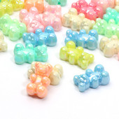 20tk 11x18mm läikivad armsad karuhelmed Macaron AB akrüülist vahehelmed ehete valmistamiseks DIY käevõru kaelakee võtmehoidja võlu