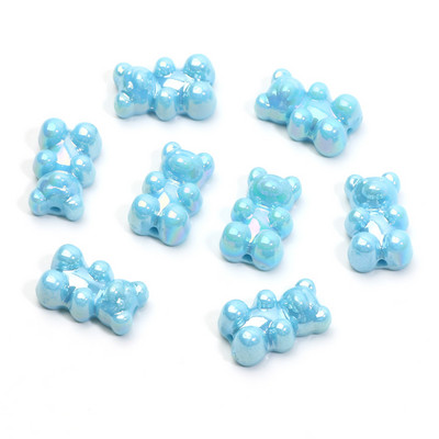 20tk 11x18mm läikivad armsad karuhelmed Macaron AB akrüülist vahehelmed ehete valmistamiseks DIY käevõru kaelakee võtmehoidja võlu