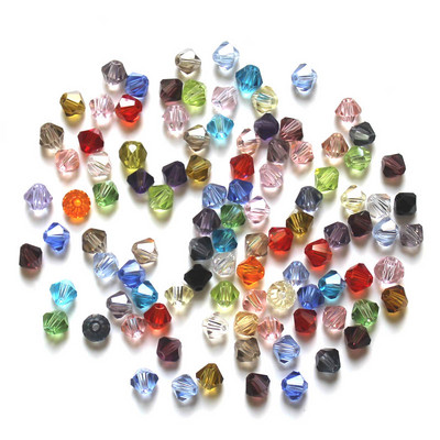 AAA 100 τεμ. 4mm Αυστριακές κρυστάλλινες χάντρες Bicone για κοσμήματα που κατασκευάζουν Diy αξεσουάρ Πολύχρωμες πολύχρωμες χάντρες Spacer Χονδρική