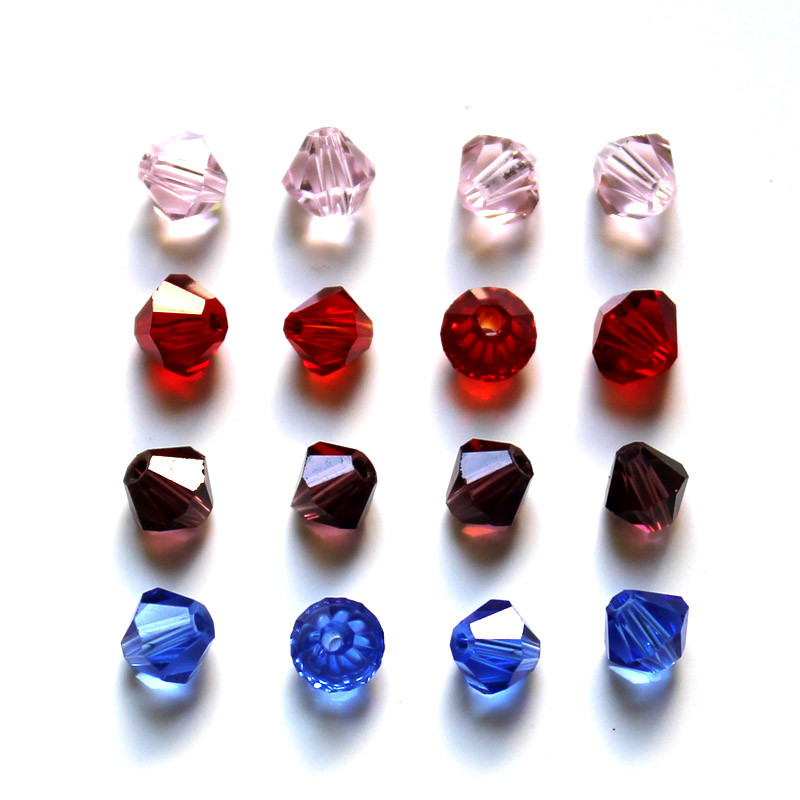 AAA 100 τεμ. 4mm Αυστριακές κρυστάλλινες χάντρες Bicone για κοσμήματα που κατασκευάζουν Diy αξεσουάρ Πολύχρωμες πολύχρωμες χάντρες Spacer Χονδρική