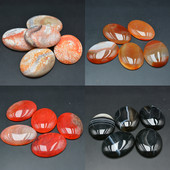 FLTMRH 40mmx30mm Ovalne perle od crvenog ahata Cabochon Flatback Dome Neizbušene perle od prirodnog kamena za DIY Pandandt Naušnice Prsten Zlatar