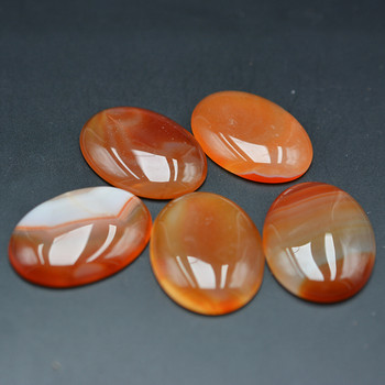FLTMRH 40mmx30mm Oval Red Agates Beads Cabochon Flatback Dome Undrilled Natural Stone Beads for DIY Pandandt Earring Ring Jewelr