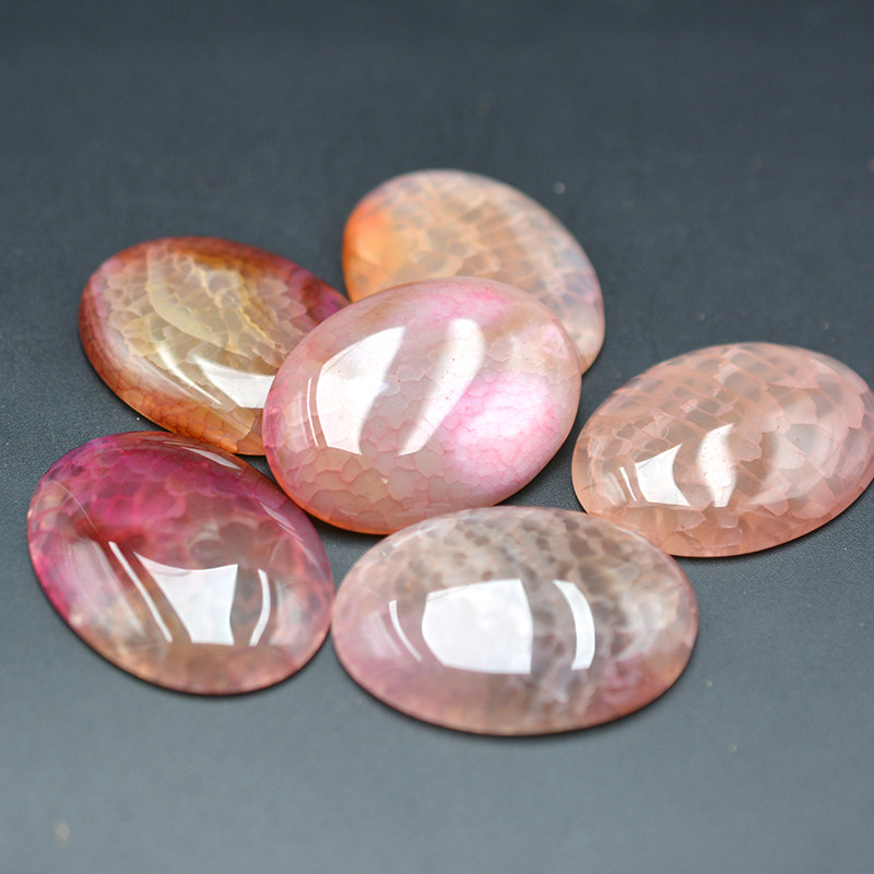 FLTMRH 40mmx30mm Ovalne perle od crvenog ahata Cabochon Flatback Dome Neizbušene perle od prirodnog kamena za DIY Pandandt Naušnice Prsten Zlatar