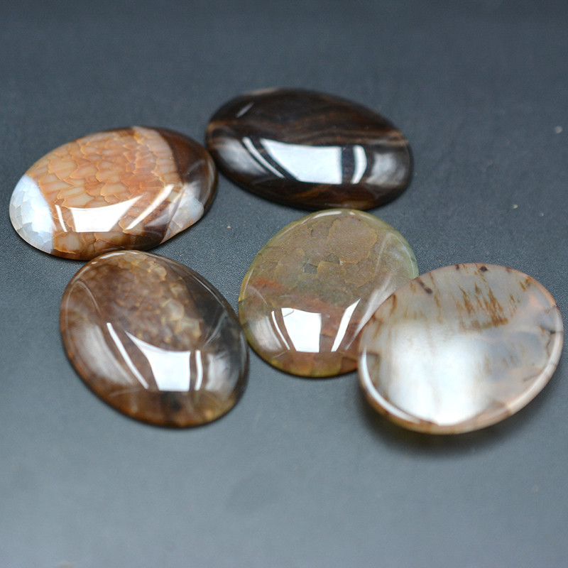 FLTMRH 40mmx30mm Ovalne perle od crvenog ahata Cabochon Flatback Dome Neizbušene perle od prirodnog kamena za DIY Pandandt Naušnice Prsten Zlatar