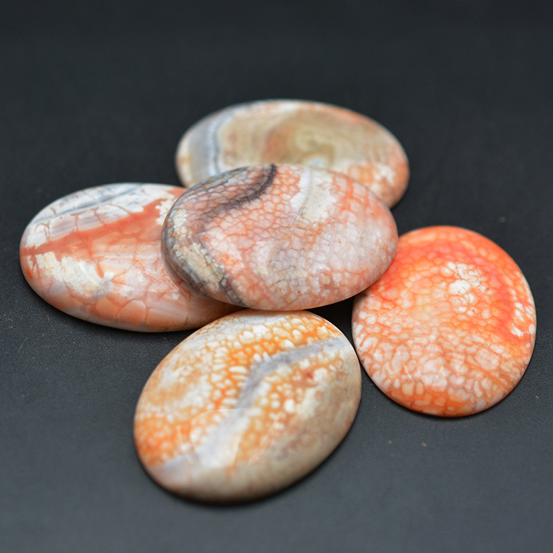 FLTMRH 40mmx30mm Ovalne perle od crvenog ahata Cabochon Flatback Dome Neizbušene perle od prirodnog kamena za DIY Pandandt Naušnice Prsten Zlatar