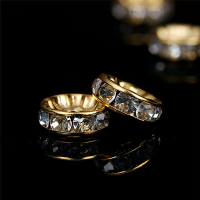 100db 5/6/7/8/10mm Rondelle Disc 316 rozsdamentes acél kristály távtartó gyöngyök strasszokkal ékszerkészítéshez barkács karkötő