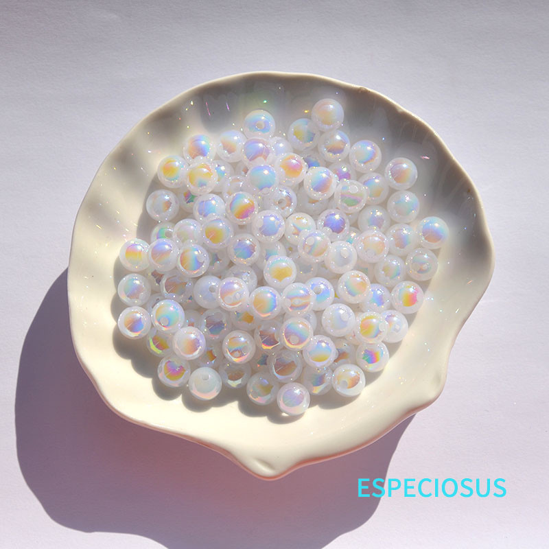 bevonatos bézs színű kerek akril gyöngyök 6/8/10 mm gyöngy utánzat laza gyöngyök karkötőkészítő részleg barkácsolás ékszer kiegészítők