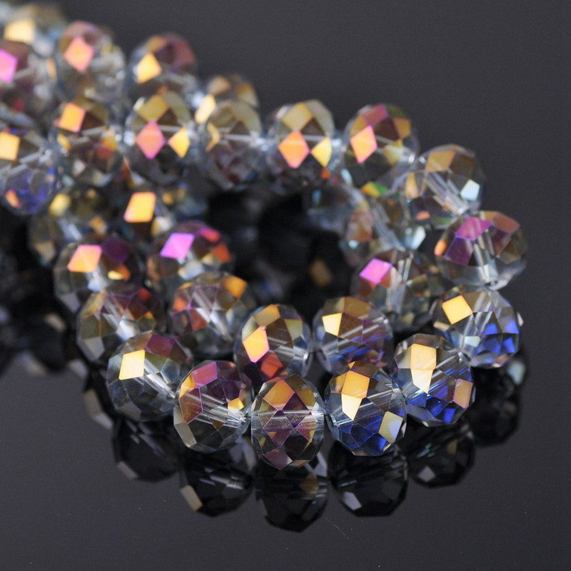 Sinine värvitud rondelliga lihvitud tšehhi kristallklaas 3 mm 4 mm 6 mm 8 mm 10/12/14/16/18 mm lahtised vahehelmed ehete valmistamiseks.