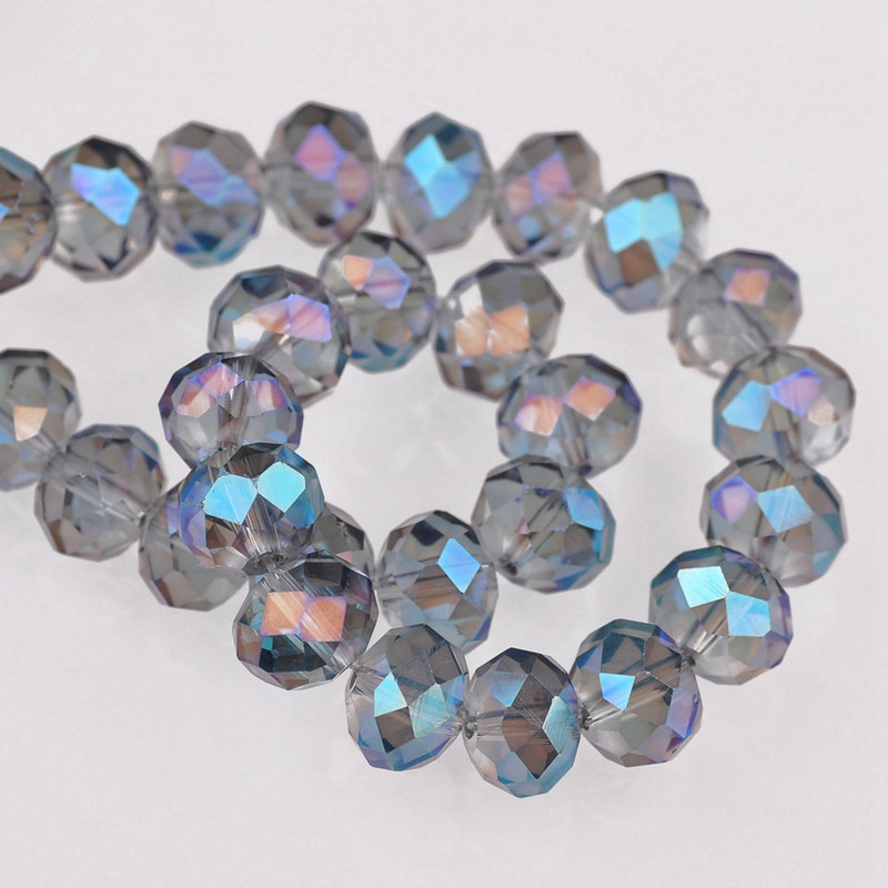 Sinine värvitud rondelliga lihvitud tšehhi kristallklaas 3 mm 4 mm 6 mm 8 mm 10/12/14/16/18 mm lahtised vahehelmed ehete valmistamiseks.