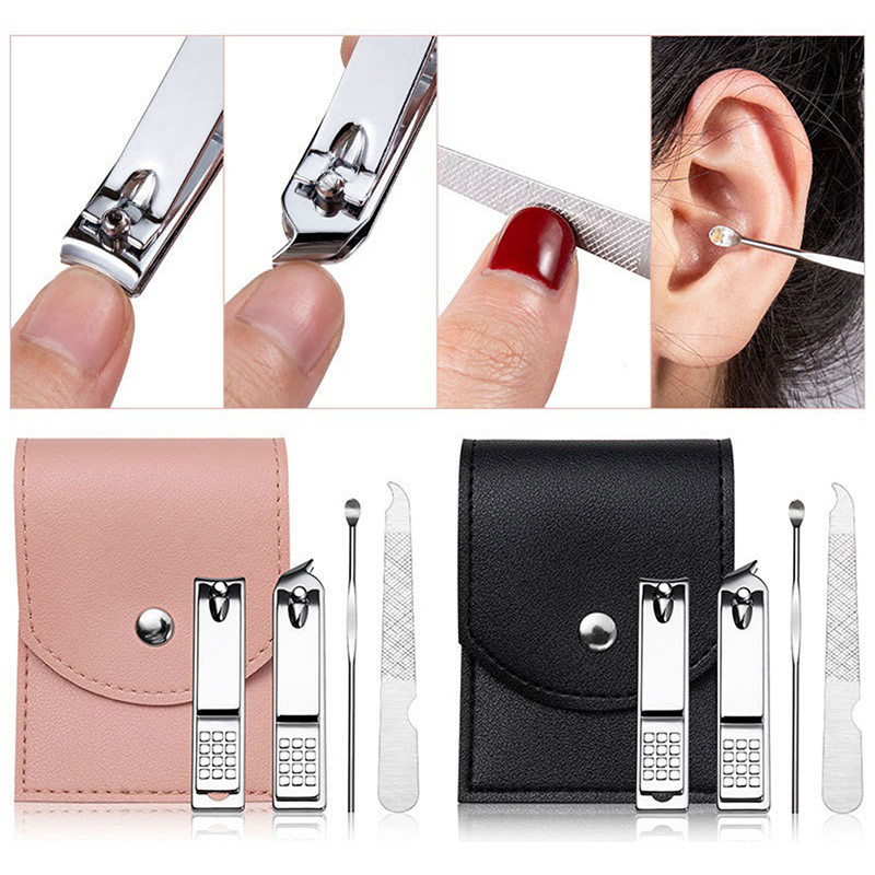 4 tk-22 tk küünekunsti lõikur pediküüri käärid küünelõikuri tööriistakomplekt maniküüri pediküüri surnud naha eemaldaja koos nahkümbrisega