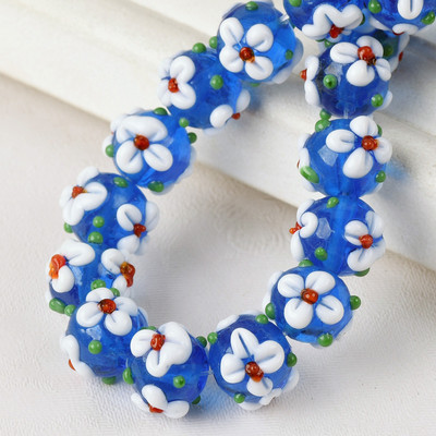 10 vnt 10 mm apvalios gėlės Rankų darbo lempos stiklas laisvi amatų karoliukai papuošalams gaminti „pasidaryk pats“