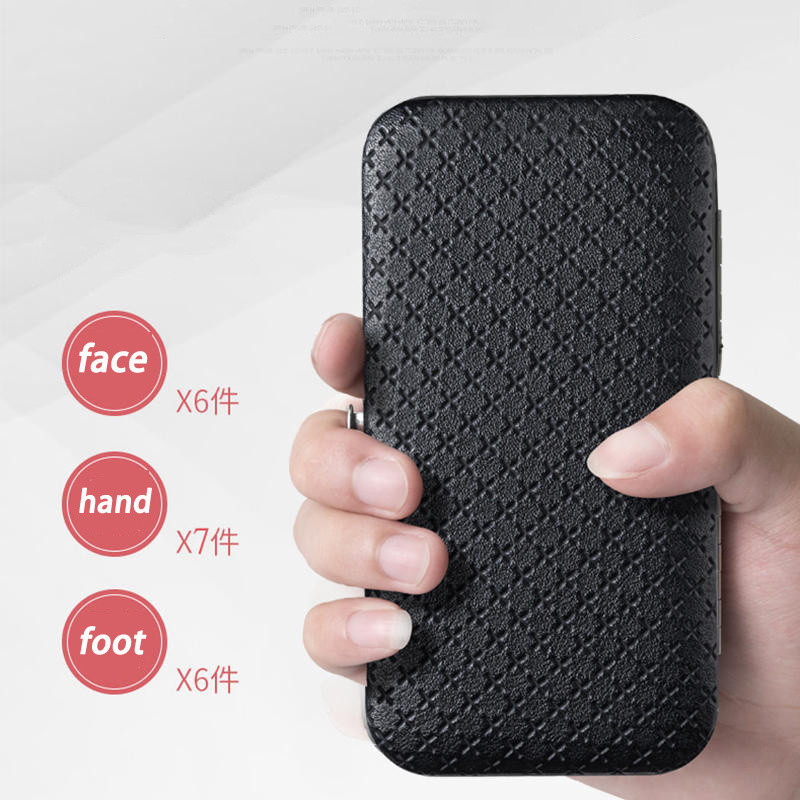 Maniküüri komplekt 19 tk täisfunktsionaalne komplekt Professionaalsed roostevabast terasest pediküürikomplektid kaasaskantava ümbrisega küünekääris Idee Kingitus