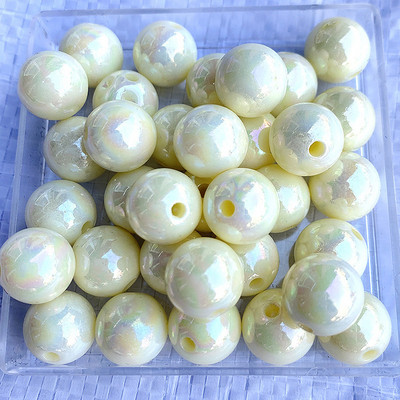 Akrüül 6mm 8mm 10m 12mm 14mm 16mm mitmevärviline juhuslik segatud ümmargune kaetud tahke AB värvi helmed isetegemise ehete valmistamise tarvikute jaoks