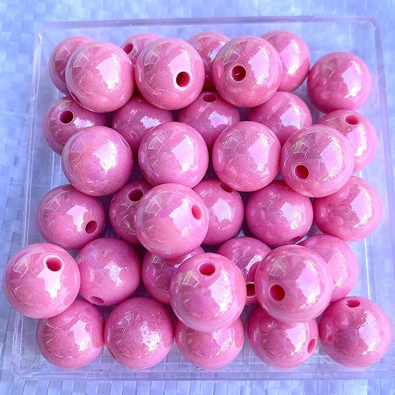 Akrüül 6mm 8mm 10m 12mm 14mm 16mm mitmevärviline juhuslik segatud ümmargune kaetud tahke AB värvi helmed isetegemise ehete valmistamise tarvikute jaoks